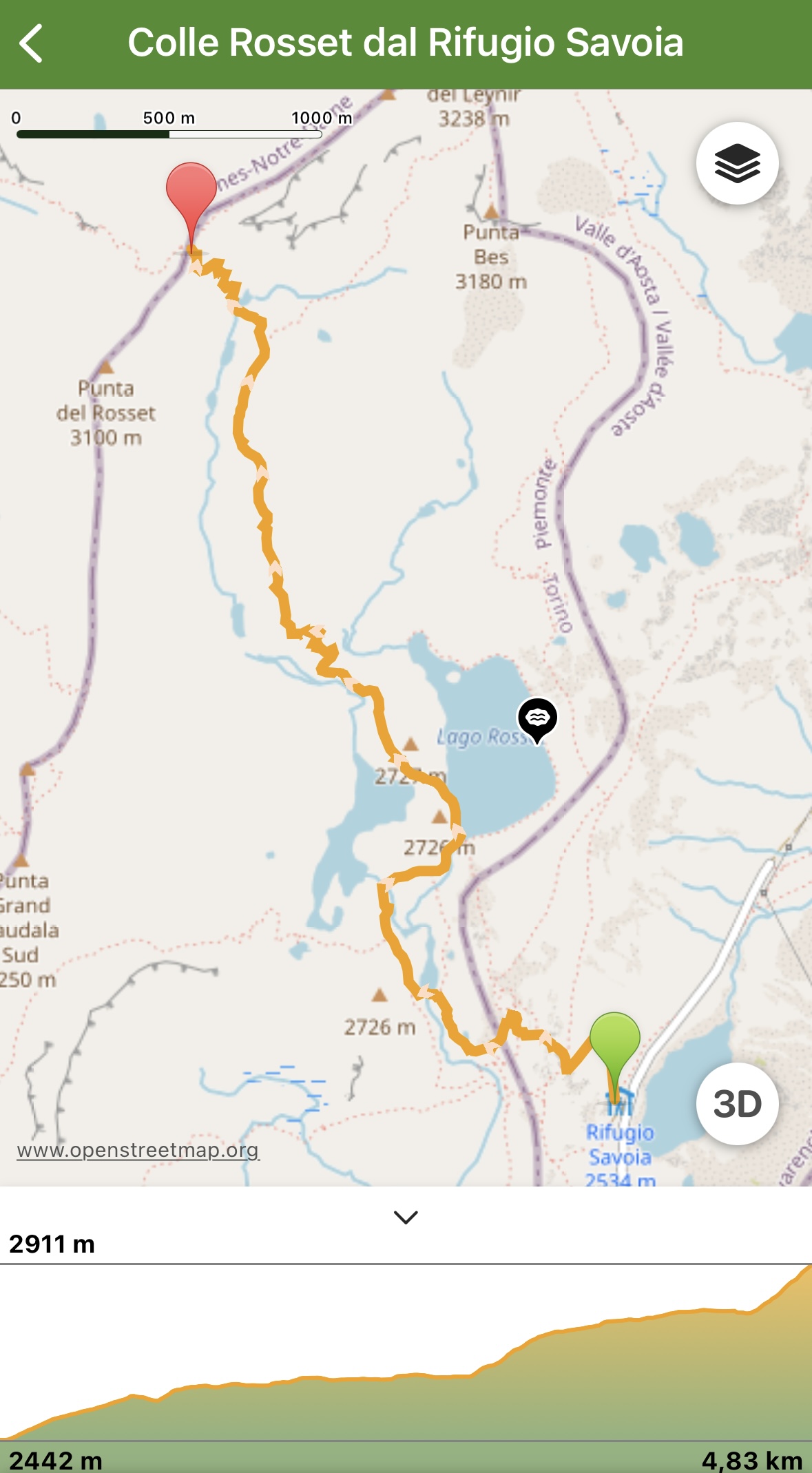 Screenshot app gps trekking